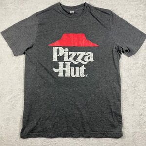 Pizza Hut Graphic T Shirt Mens Medium Grey PH3040PME Distressed Logo Tee